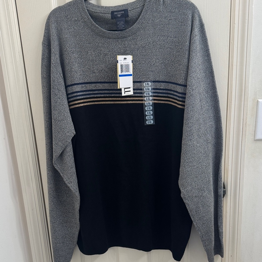 Dockers  Gray and Black Crewneck Sweater